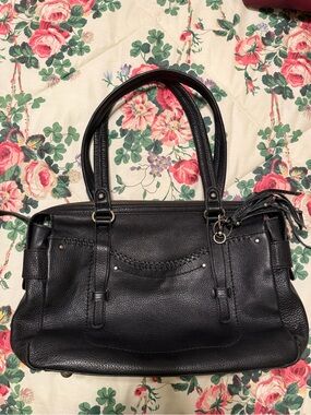 Black Leather Tote Handbag - Classic Womens Shoulder Bag